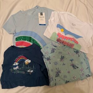 Set of Five Girls Graphic T-Shirts and Tunics 10/12 & 14/16